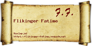 Flikinger Fatime névjegykártya